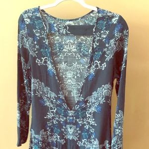 Free people open back long sleeved dress